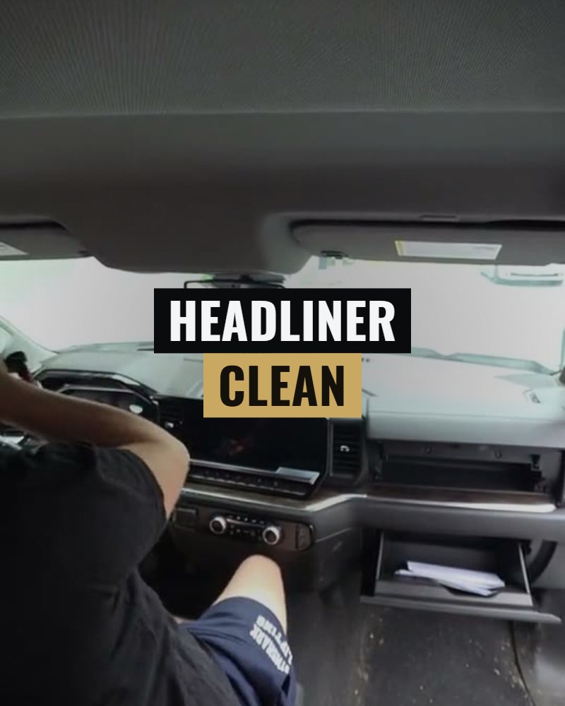 Headliner clean: the air gun worked across the headliner