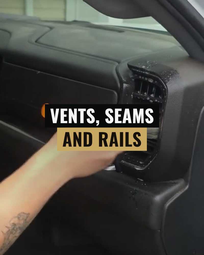 Vents, seams and rails: a detailing brush worked through the dash vent